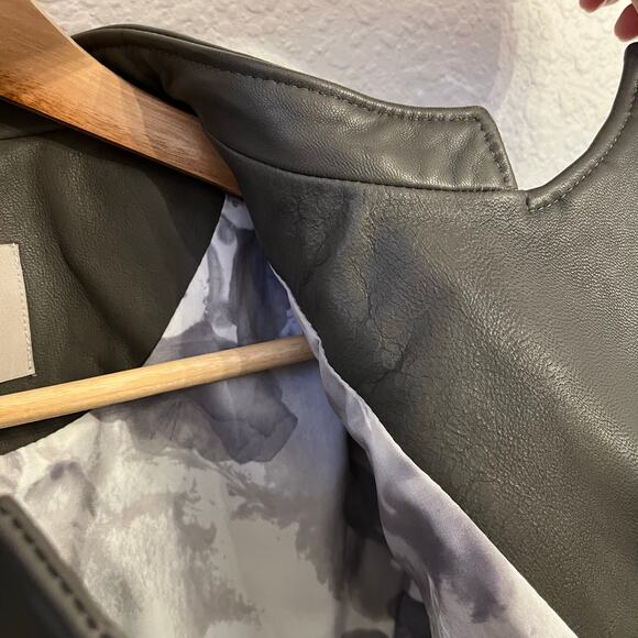 Soia & Kyo Gray Leather Jacket Size Small Genuine Lambskin - Picture 12 of 16